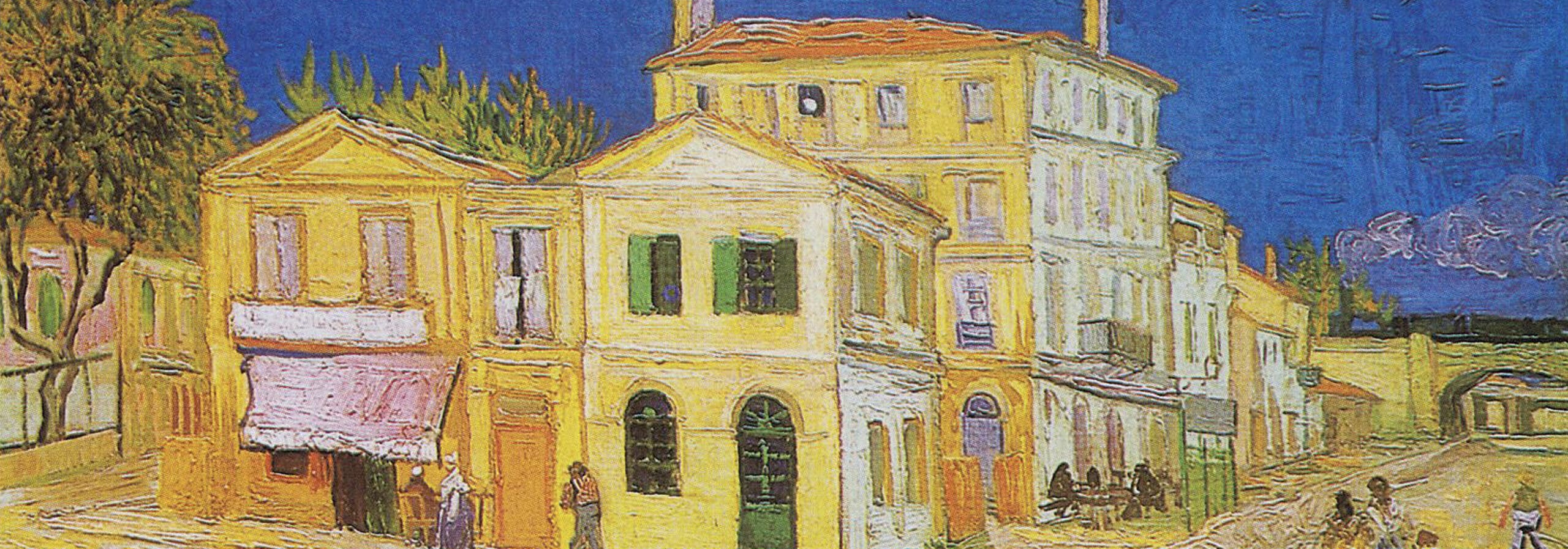 Painting of a yellow house